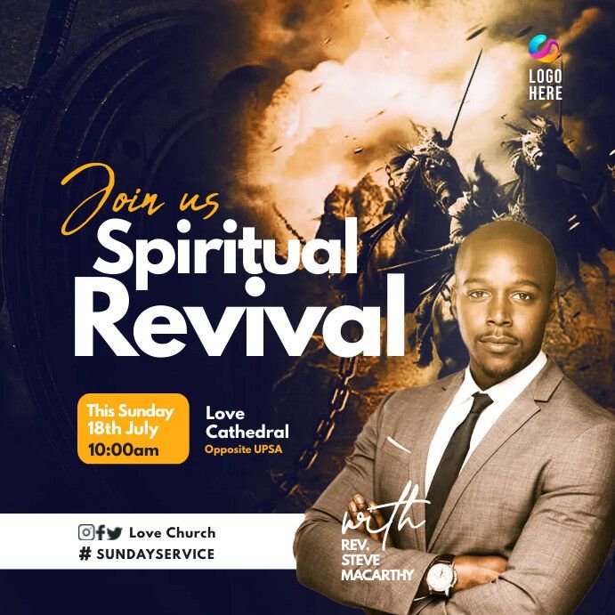 Home church revival event flyer for instagram